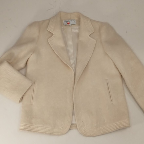 Vintage 80s / 90s Cream Mohair Blazer Jacket Deadstock Tailored Ivory Designer - Picture 10 of 12